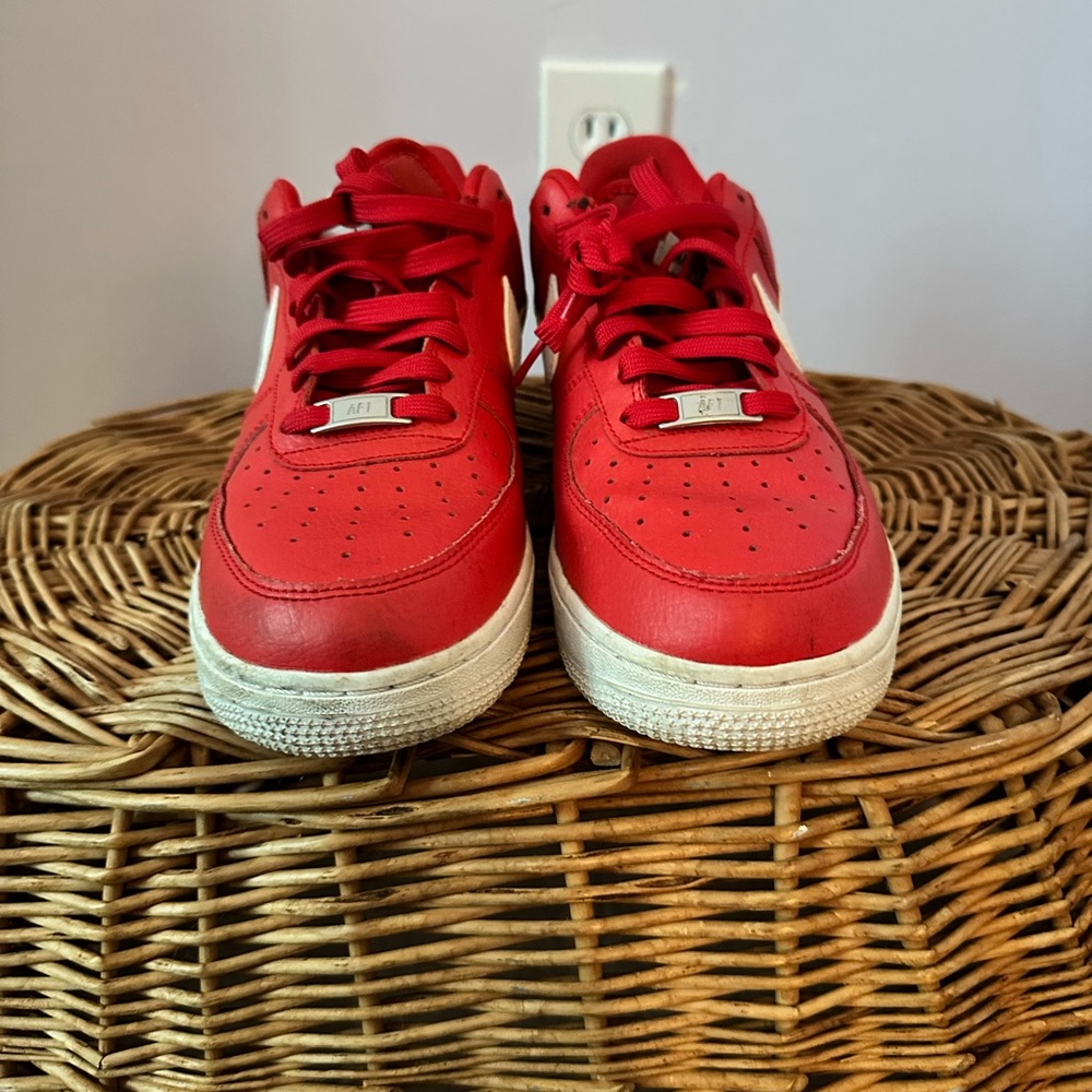 Mens size 8 red air force ones. Used, but in good condition.